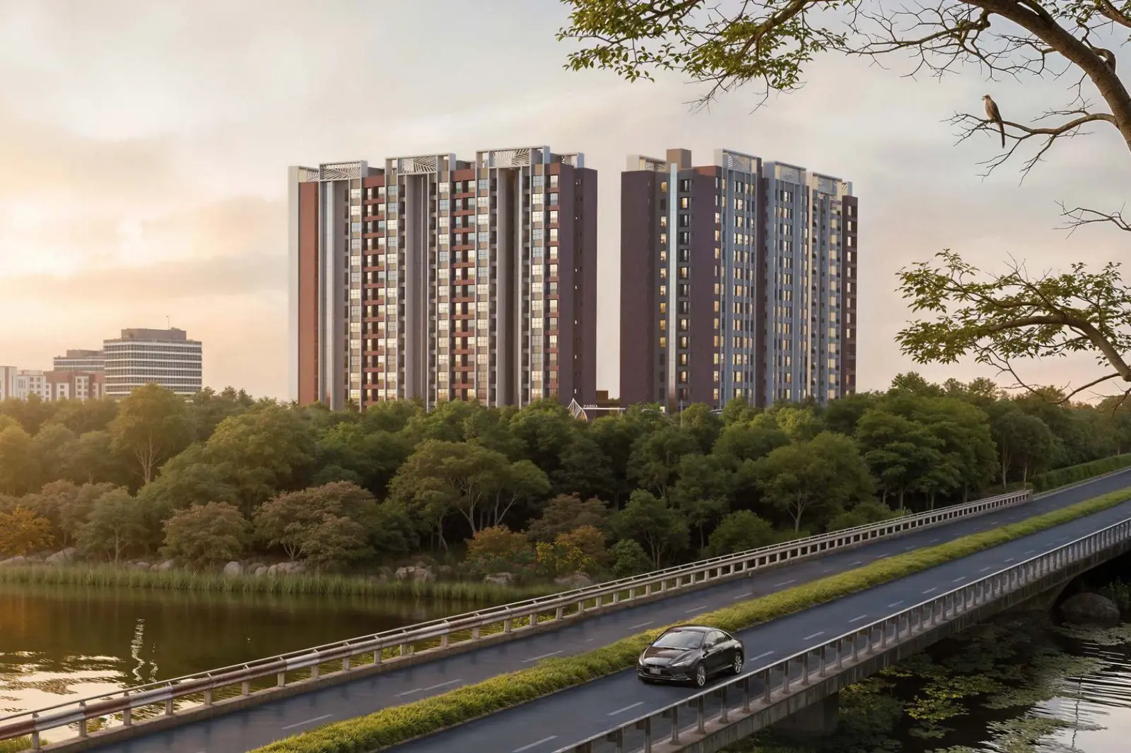 Raahee Parna towers by the Indrayani River in Dudulgaon, near Moshi, Pune